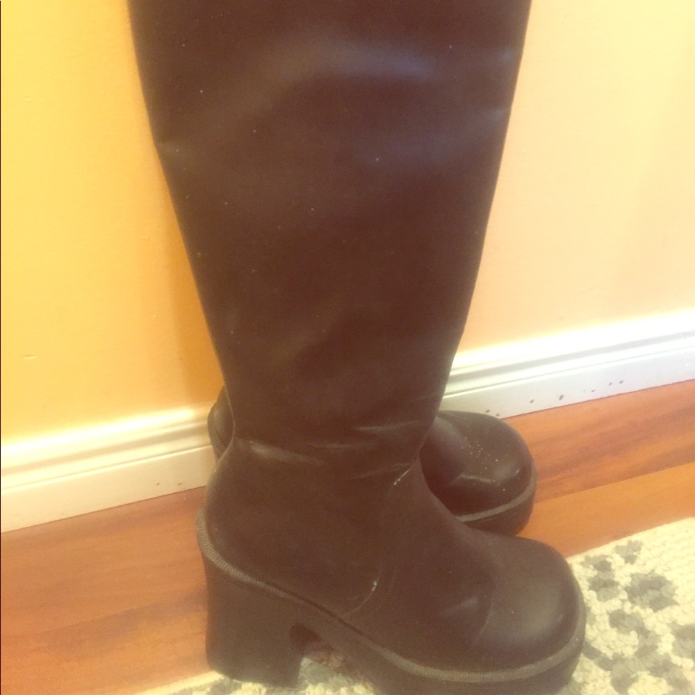 Black knee high boots
